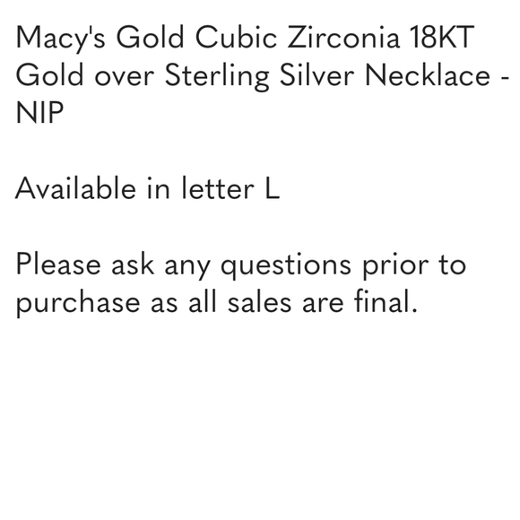 Macy's Gold Cubic Zirconia Necklace - NIP - Picture 6 of 7
